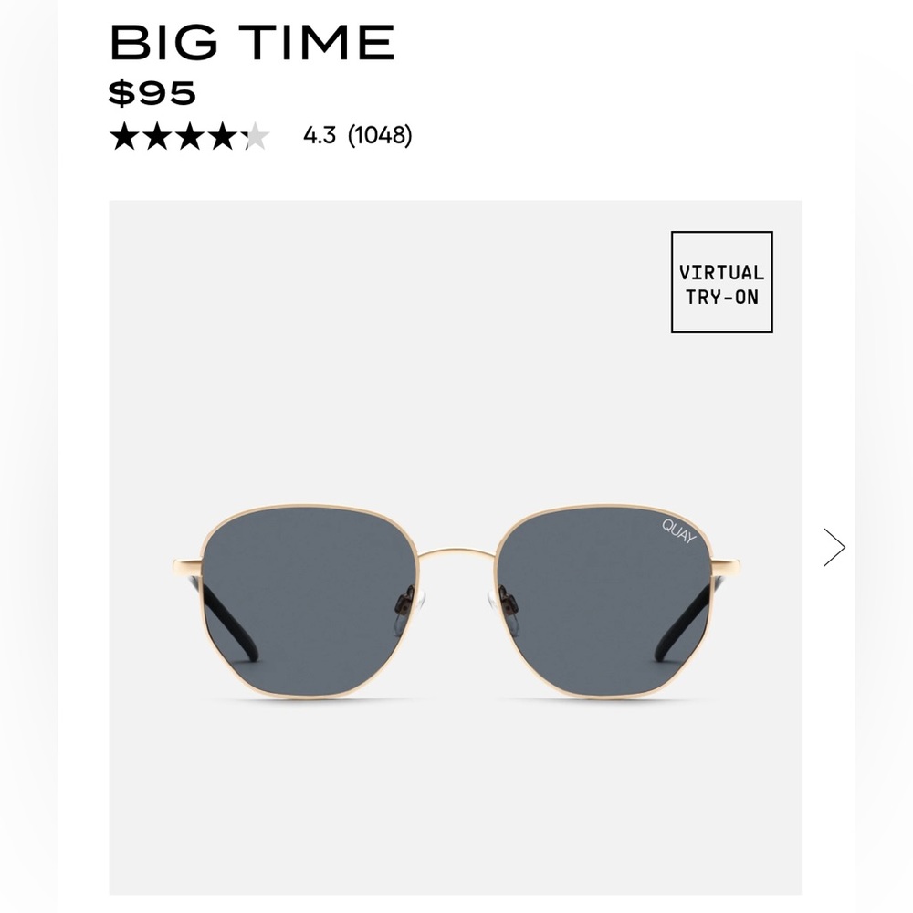 QUAY big time gold sunglasses